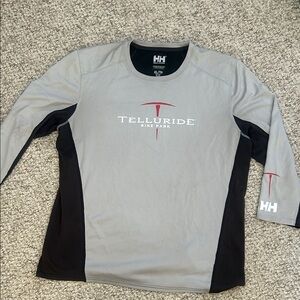 Helly Hansen Light Gray and Black 3/4 Tee